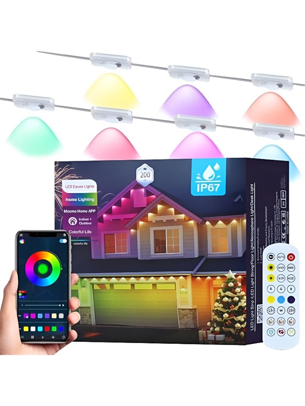 Permanent Outdoor Lights,200ft with 120 LED Lights for Daily and Accent - D